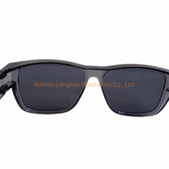 Lunettes de soleil Fitover à cadre en PC gris transparent avec lentille fumée pour l'extérieur